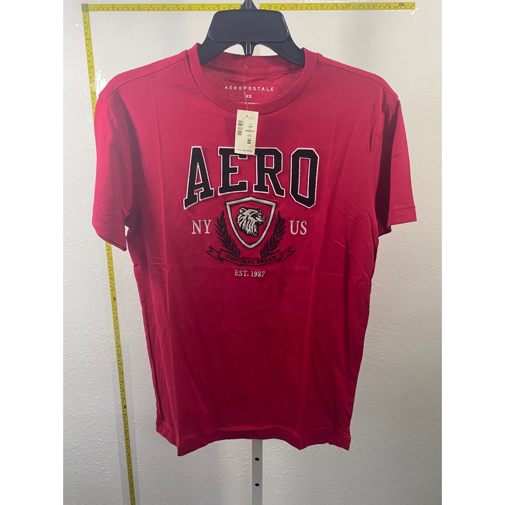 Aeropostale‎ Mens XS Red Graphic T-Shirt Aero NY US Bear Crest NWT 4192